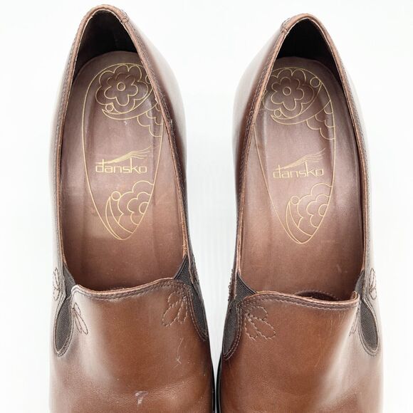 Dansko Beth Pumps Womens 42 Brown Heeled Leather Minimalist Comfort Clog Classic - Picture 4 of 10